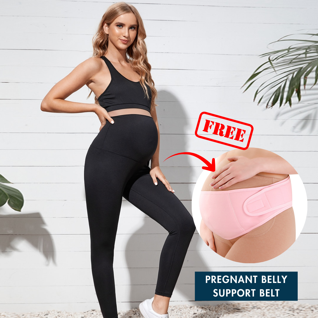 Maternity Belly Support Leggings with Free Belt
