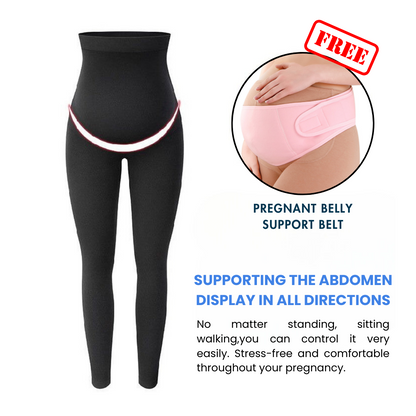 Maternity Belly Support Leggings with Free Belt